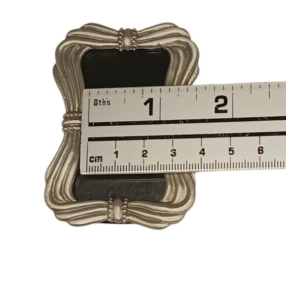 Vintage Miniature Pewter Picture Frame Bow And Ribbon Design 2 x 3 Photo 1 x 2 - Picture 13 of 14